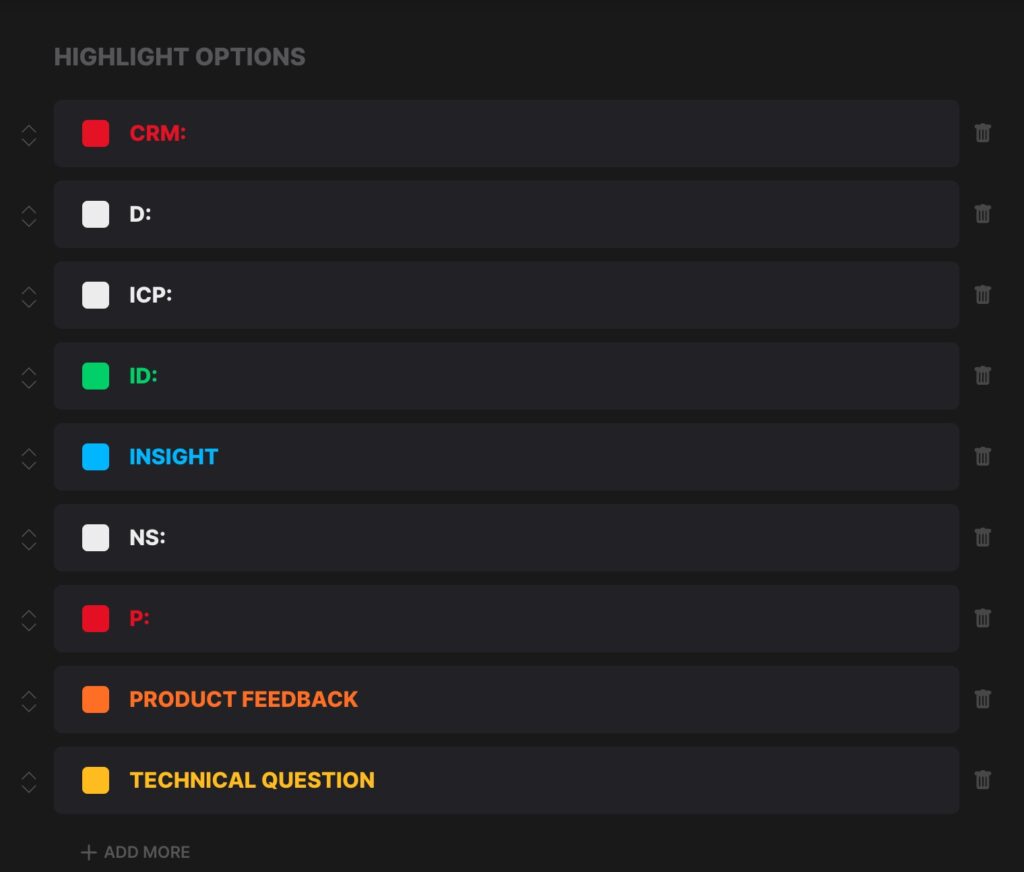 Reuben's Fathom Highlight Options